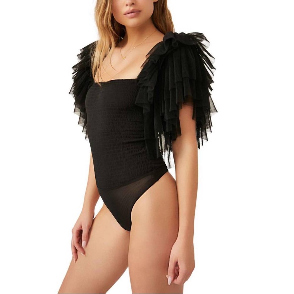 FREE PEOPLE kill the lights bodysuit in black M